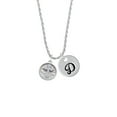 thumbnail image 2 of Delight Jewelry Silvertone Botonee Cross - Round Seal Silvertone Script Initial Disc - D - Charm Necklace, 20"+3", 2 of 4