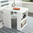 thumbnail image 4 of Twin Size Low Loft Bed with Pulling-Out Desk and Storage Cabinets, Multiple Functions Wooden Loft Bed Frame with Storage Shelves and Drawers for Teens Boys Girls, White, 4 of 8