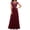 Wine Red, variant on Joernso Women's Lace V-Neck Evening Dress Long A-Line Chiffon Bridesmaid Dress Mother of The Bride Wedding Guest Maxi Dress for Party Prom