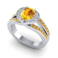 thumbnail image 2 of 2.35 Ct New Oval Cut Citrine Gemstone Bridal Ring for Ladies Solid 18K White Gold Size 3.5 by Diamond-Capitals, 2 of 8