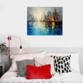 thumbnail image 4 of GOSMITH Landscape Modern 3D Oil Paintings on Canvas Hand Painted Large Abstract Canvas Wall Art Textured Lake View Artwork for Home Decorations Ready to Hang 20x16in, 4 of 4