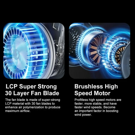 

Fan Fan Hands Leafless Fan Dual Wind Fan Office 5-speed Wind Free Leafless Switch 5-speed Fan Fan Neck Lcp Wind Zone Super 30-layer Adjustment One-key Fan Wind Hands Free Neck Fan