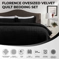 thumbnail image 3 of Tribeca Living FLORENCEQUITWBL Florence Velvet Oversized Solid Quilt Set, Twin, Black, 3 of 5