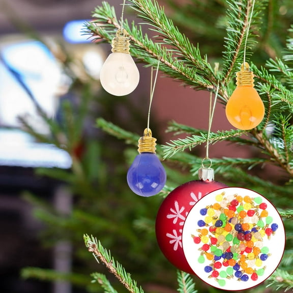 PBPBOX 100Set Christmas Mini Ornaments Light Bulb Ornaments Assorted Color Decoration for Weddings