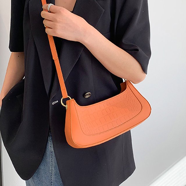 Bolsa De Hombro Bolso bandolera para mujer Bolso bandolera de PU con patrón de cocodrilo (naranja) Tmvgtek Para Estrenar
