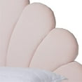 thumbnail image 4 of Baxton Studio Odille Modern Glam Light Pink Velvet Upholstered Walnut Brown Finished Wood Queen Size Seashell Shaped Platform Bed, 4 of 8