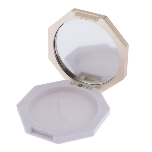 Caja de Maquillaje Vac?a Pl? Estuche de Colorete en Polvo Facial Contenedor de Resaltar Envase ? Espejo Sunnimix Estuche de colorete en polvo vacío