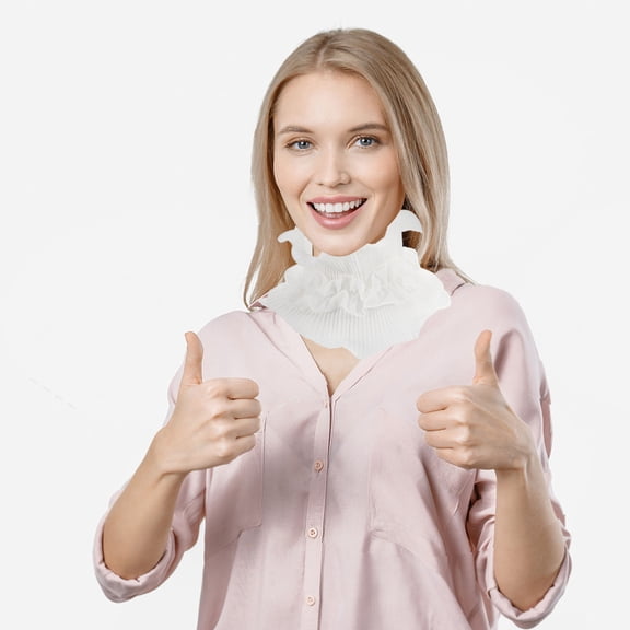 NICEXMAS Versatile White Detachable Collar Insert with Lace Trim for Blouses