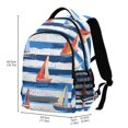 thumbnail image 2 of FORMRS Kids School Backpack Elementary Student Unisex Travel Bookbag with Reflective Stripes, Blue Sailboats, 2 of 7