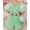 180#Green, variant on gljltg Girl's Puff Cap Sleeve Crew Neck Dressy Belted Romper Cute Short Jumpsuit Small And Medium-sized Girls' Ribbed Back Body Jumpsuit With Bag
