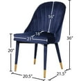 thumbnail image 4 of Pemberly Row Contemporary Navy Velvet Dining Chair (Set of 2), 4 of 4