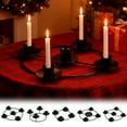 thumbnail image 6 of Christmas Advent Wreath Ring Black Advent Ring Candle Holder Round Shape Taper Metal Advent Wreath for Home Table Decor Xmas Decorations - D, 6 of 6