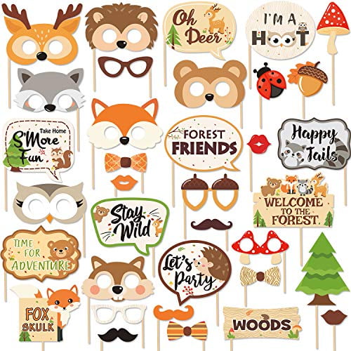 35 PCS Woodland Animal Photo Booth Props Wild One Camping Forest Theme Party Favors Decorations For Woodland Creatures Baby Shower Birthday Party Supplies 35 PCS Woodland Animal Photo Booth Props Wild One Camping Forest Theme Party Favors Decorations For Woodland Creatures Baby Shower Birthday Party Supplies