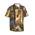 thumbnail image 2 of Giraffe Hawaiian Shirts For Men, Summer Short-Sleeve Relaxed-Fit Button-Down Shirts 3x-Large, 2 of 9