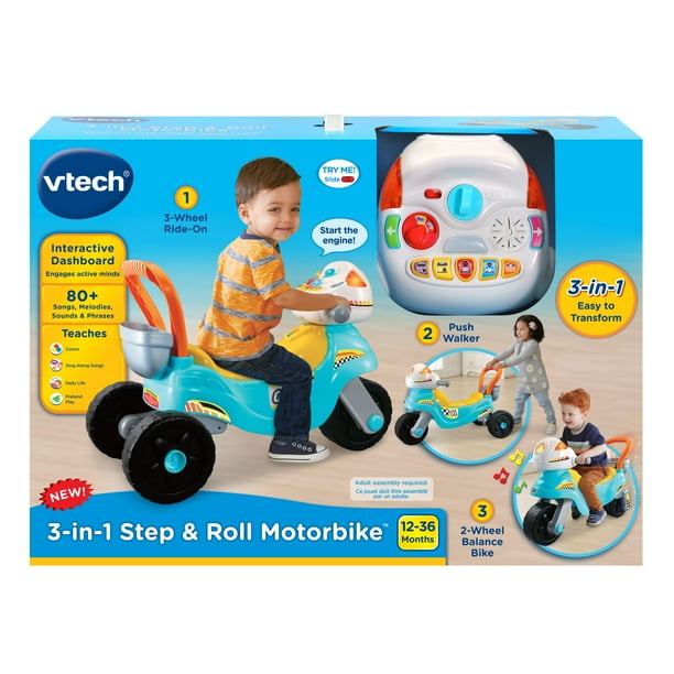 VTech Portascooter Interactivo 3 En 1 Rosa – Triciclo Y Scooter Evolutivo Con Mesa De Actividades Y Sonidos, Para Bebés De 1 A 3 Años