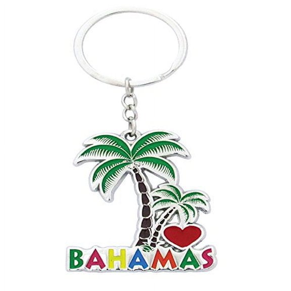 Key Chain Caribbean Islands BAHAMAS Palm Tree Souvenir Keychain - Best key ring Gift or Collectors Idea