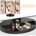 thumbnail image 6 of Tri-fold Lighted Vanity Makeup Mirror with 3x/2x/1x Magnification, 21Leds Light and Touch Screen,Portable LED Travel Makeup Mirror, Women Gift (Black), 6 of 6
