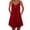 Wine, variant on SDJMa Women's Summer Floral Print Dress Ladies V-neck Mid-Waist Loose Button Solid Color Sleeveless Suspender Dress