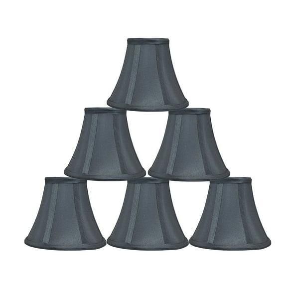 Urbanest Silk Softback Bell Chandelier Shade, 3″ Top × 6″ Bottom × 5″ Slant Height – Replacement Lamp Shades for Chandelier, Pendant Light, Wall Sconce & Small Table Lamp, 6 Pieces, Grey