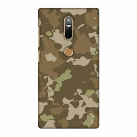 Chocolate Designer Prints Lenovo Phab 2 Plus Case - Camou- Chocolate brown, Hard Plastic Back Cover, Slim Profile Cute Printed Designer Snap on Case with Screen Cleaning Kit ()