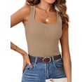 thumbnail image 3 of SHIBEVER Womens Ribbed Tank Tops Knit Square Neck Sleeveless Shirts Summer Casual Basic Tanks for Women Clothes Workout Tops Going Out Tank Tops, 3 of 6