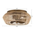 thumbnail image 3 of Parrot Uncle 13“ Boho Small Caged Flush Mount Ceiling Fan with Lights and Remote, Low-Profile Bladesless Ceiling Fan for Bedroom, 3 of 11
