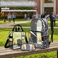 thumbnail image 2 of DISNIMO Zebra Stripe Printed Clear Backpack for School, Heavy Duty PVC Transparent Bookbag for Kids Girls, 17 Inch Large Clear Backpack and Lunch Box Set for Elementary Kindergarten Student, 2 of 5