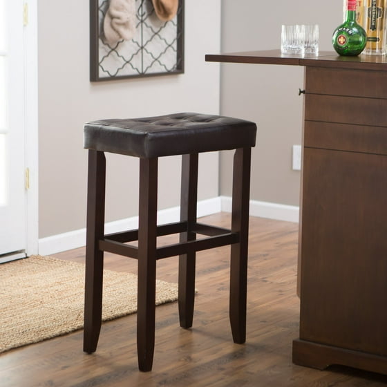 Palazzo 32 Inch Extra Tall Saddle Bar Stool - Brown ...