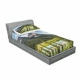 thumbnail image 3 of Landscape Bedding Set with Sheet & Covers, Canadian Nature Cliffs High Tops and Ranges in Spring Day Panorama Image Print, Printed Bedroom Decor 2 Shams, 4 Sizes, Green Blue, by Ambesonne, 3 of 3