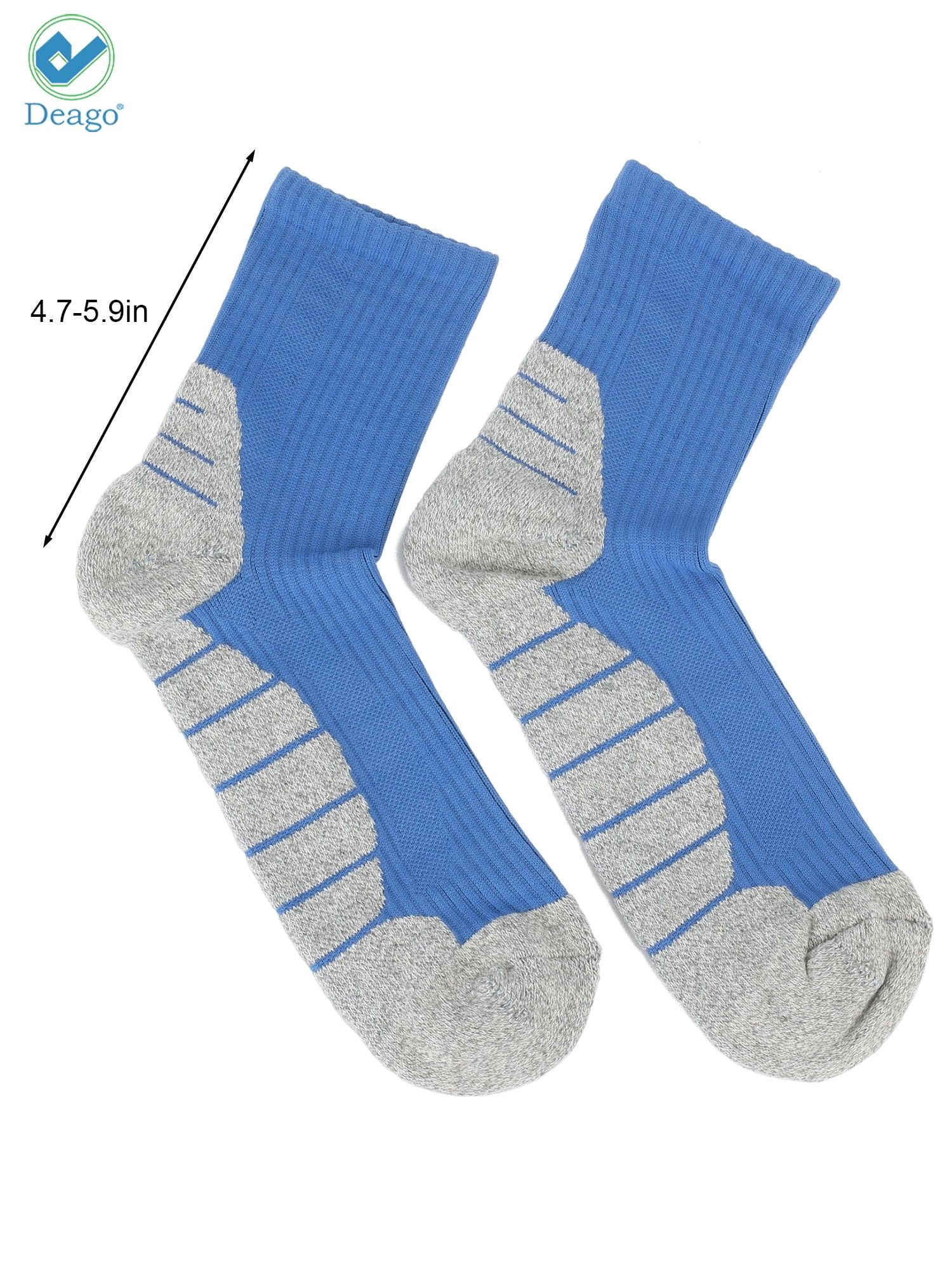 Deago 5 Pairs Men's Athletic Ankle Socks Low Cut Cushioned Comfort Cotton Running Socks Size 8-12 (Green)