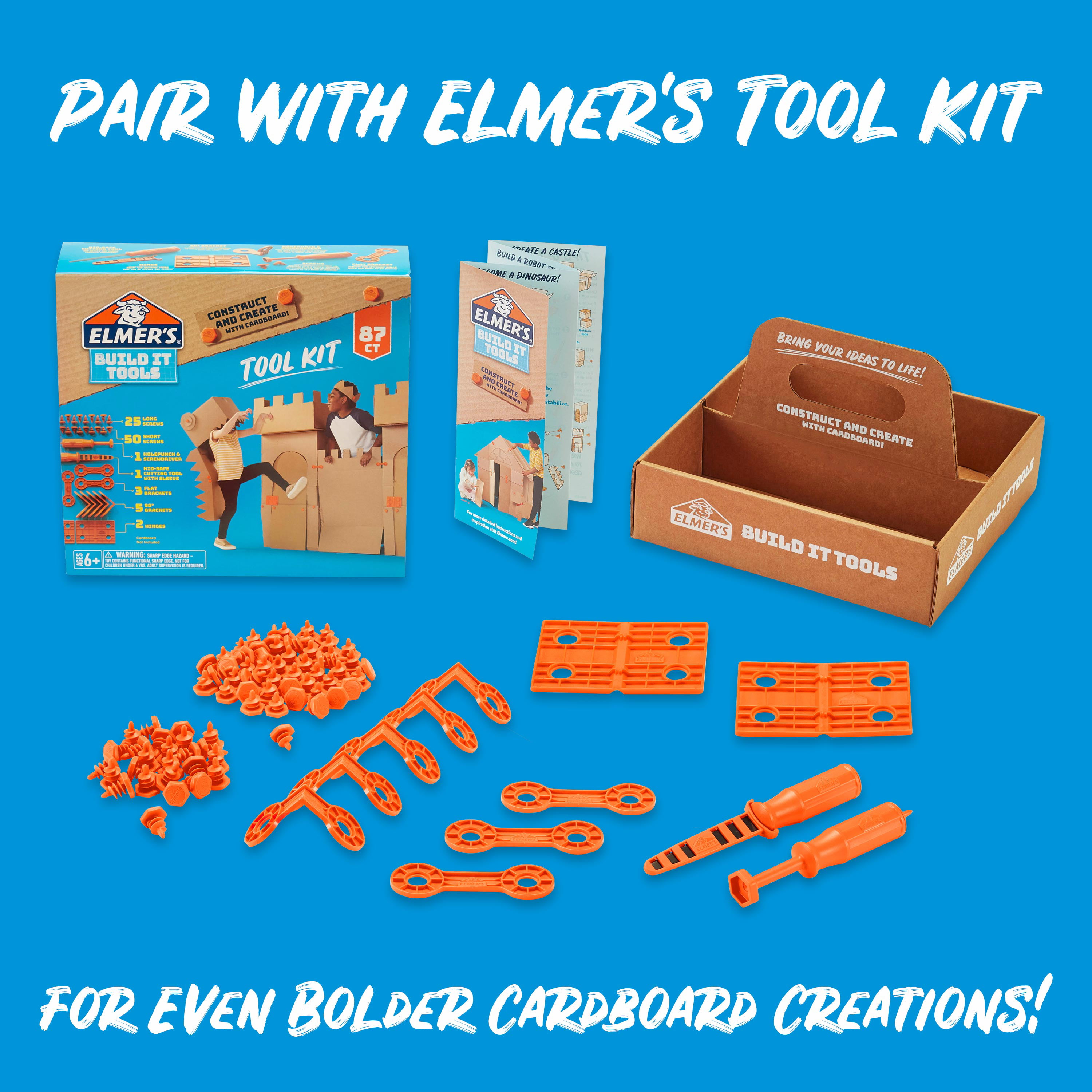 Elmer's 2153363 Build It Cardboard Tools Craft Kit (87 Count)