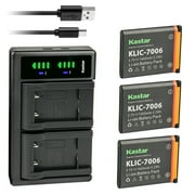 Kastar 3-Pack KLIC-7006 Battery and LTD2 USB Charger Compatible with Kodak Easyshare M22, Easyshare M23, Easyshare M200, Easyshare M215, Easyshare MD30, Easyshare M522, Easyshare M530 Camera