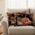 thumbnail image 2 of Fall Red Truck Outdoor Waterproof Pillow Covers, Thanksgiving Sunflower Turkey Maple Leaf Black Decorative Rectangle Throw Pillowcase Sofa Cushion Sham for Patio/Couch/Chair, 20"x12" 2 Pack, 2 of 8