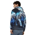 thumbnail image 4 of Uemuo Futuristic Blue Light White Tiger for Men's Fashion Full-zip Hoodies & Sweatshirts with Kangaroo Pocket, Zip-up Hooded Sweatshirt, Moisture Wicking & Breathable-3X-Large, 4 of 5