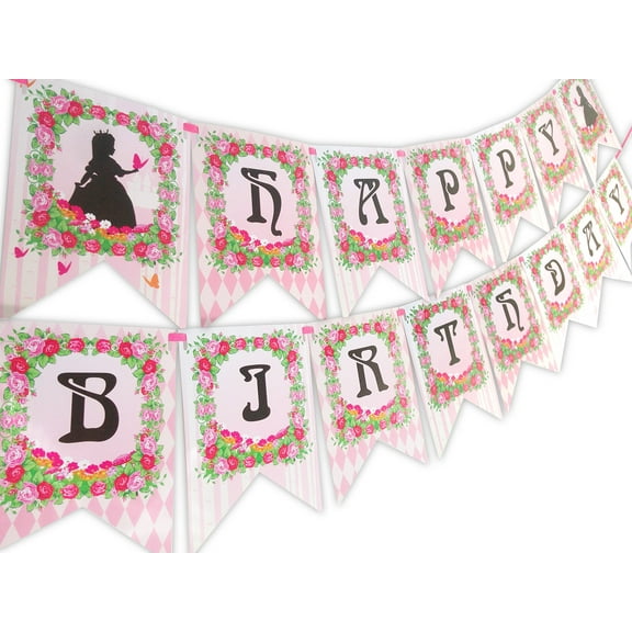 Princess Fairy Tale Happy Birthday Banner Pennant