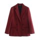 thumbnail image 1 of Puntoco Damas Vintage Doble Botonadura Manga Larga A Cuadros Mujer Hombro Acolchado Traje Blazer Rollbacks Puntoco Puntoco-3129, 1 of 5