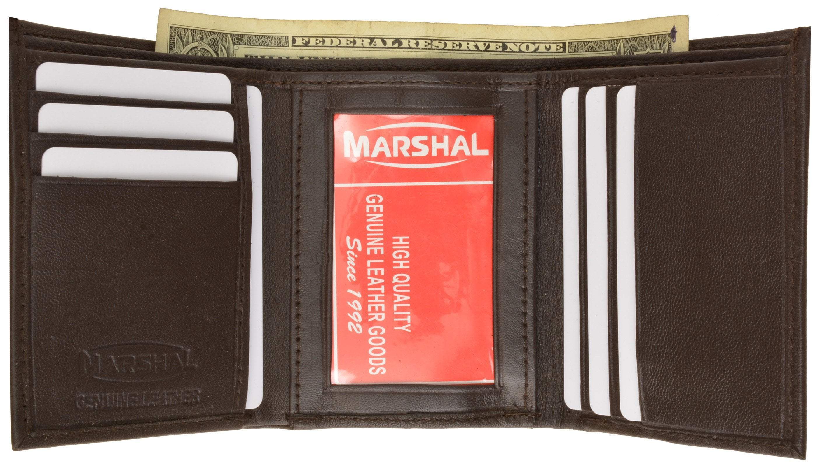 Marshal Wallet Mens Leather Simple Trifold ID Wallet 1145 Walmart