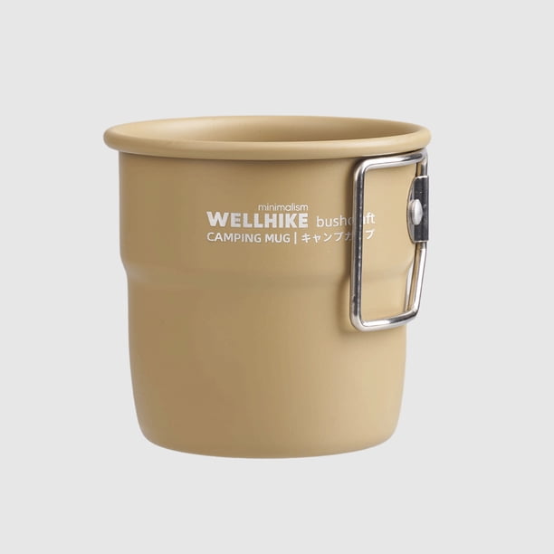 Camping Aleación Aluminio 300 Ml Con Asa Plegable para Mochileros (caqui)