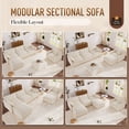thumbnail image 2 of Muumblus 4 Pieces Living Room Furniture Sets, Modular L-Shaped Sofa and Chaise Lounge Chair with 2 Movable Ottoman, Beige Chenille, 2 of 9