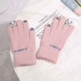 thumbnail image 1 of Guantes de invierno de felpa, guantes de ciclismo de punto, otoño e invierno, bonitos guantes cálidos con pantalla táctil a prueba de frío para niñas, 1 of 5