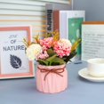 thumbnail image 4 of Flor de hortensia artificial en maceta, variedad falsa, flor de seda, bonsái para mesa, fiesta, oficina, boda, decoración del hogar, rosa, 4 of 5