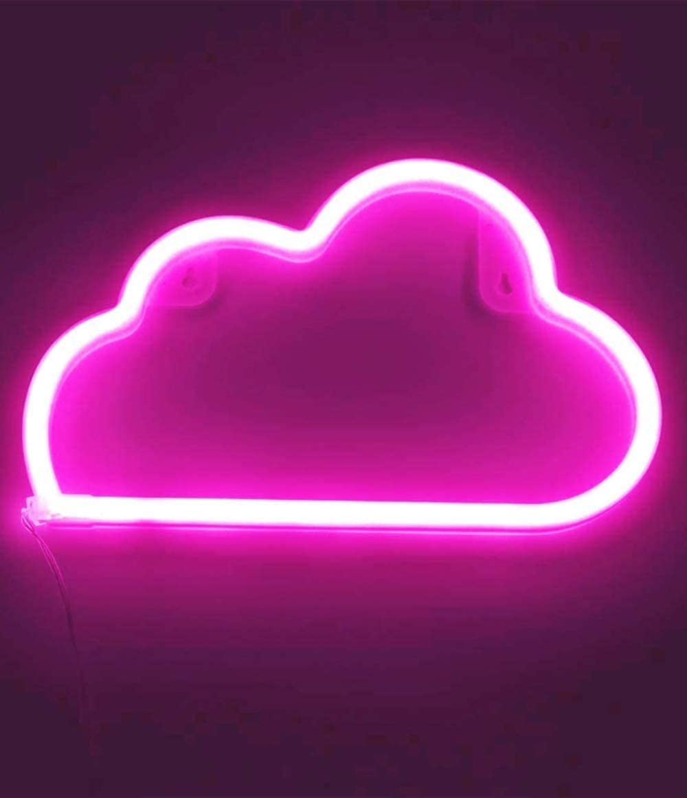 Kids Bedroom Valentine's Day Battery and USB Operated Neon Decorative Lights for The Home Neon Sign Pink Cloud for Wall Decor Wedding Party OHLGT LED Neon Light Christmas Bar Halloween 