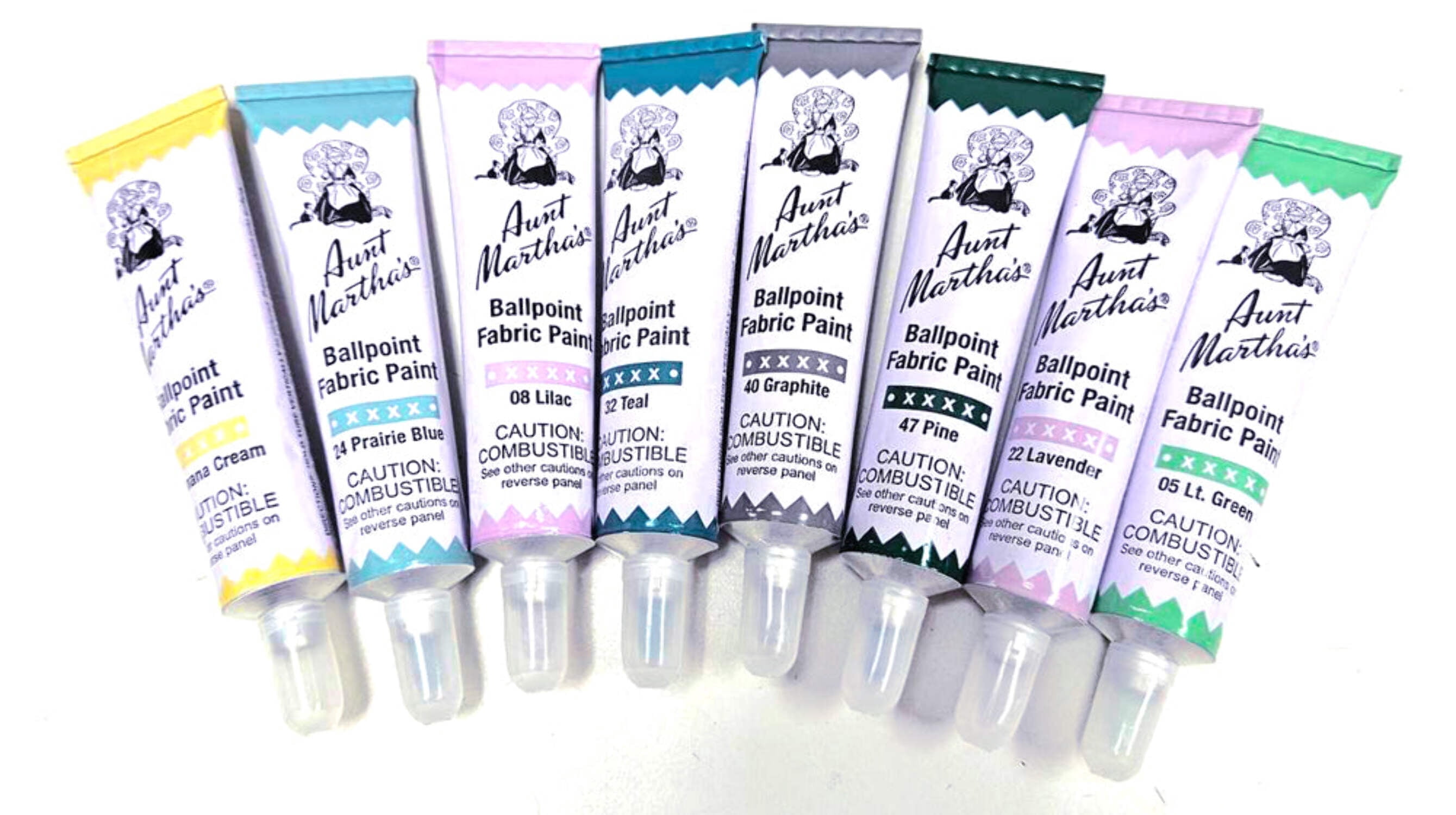 Aunt Martha's Ballpoint Paint Tubes 1oz 8 different Primary Colors