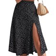 thumbnail image 4 of Musuos Women's A-line Midi Skirts Bohemian Floral Print High Waist Split Skirts Summer Casual Long Skirts, 4 of 8