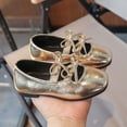thumbnail image 4 of YHAJDS Girls Bow Flats Solid Color Slip On Dance Performance Princess Shoes, 4 of 5