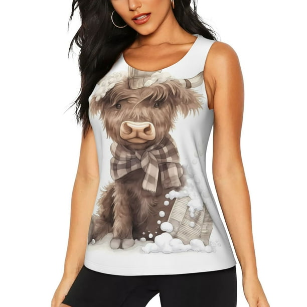 Fotbe C Blusas Sin Mangas para Mujer – Estilo Casual, Corte Suelto, Slim-Fit, Cuello Redondo Deportivo, Tops de Verano para Gimnasio y Yoga-Small
