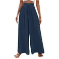 thumbnail image 6 of Fashion Casual Pants for Womens Elastic Waist Plus Size Casual Pants High Waist Adjustable Lace Loose Nine-point Pants, 6 of 8