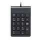 thumbnail image 1 of Mini teclado numérico USB jinwen 18 teclas para computadora portátil Escritorio negro, 1 of 8