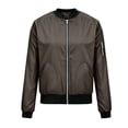 thumbnail image 5 of Staron Womens Zip Up Jacket Casual Lightweight Basic Long Sleeve Collared Loose Spring Fall Tops Brown XL, 5 of 7
