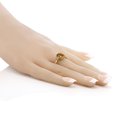 thumbnail image 4 of Gem Stone King 1.63 Ct Oval Brown Tiger Eye White Diamond 18K Yellow Gold Plated Silver Ring (Size 6), 4 of 4